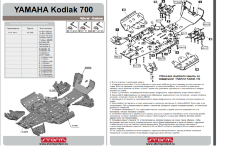 Комплект защит днища ATV Yamaha Kodiak 700