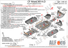 Комплект защиты днища для CF Moto X8 H.O./X10HO EPS