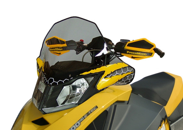 стекло среднее powermadd cobra w/s для ski-doo rev xp mid tint bk/ylw s/m 13421