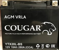 аккумулятор COUGAR YTX20L-BS 12201