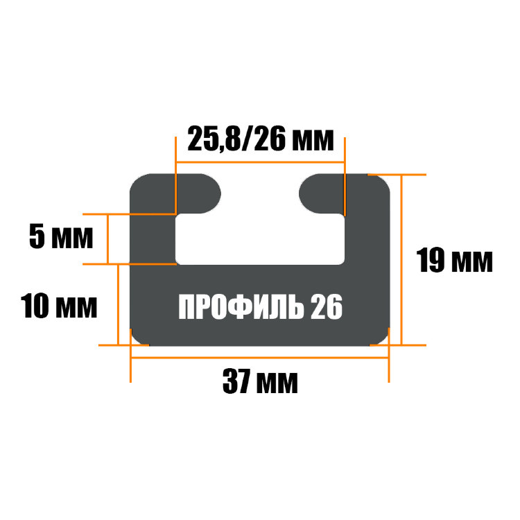 Склиз BRP (графитовый) 25 (21) профиль 425-56-99